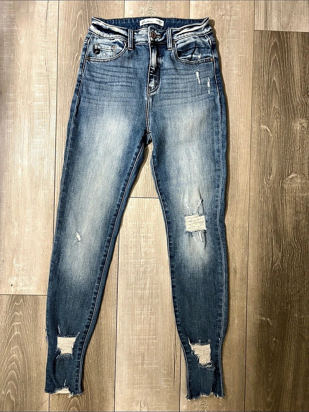 Kancan Skinny Distressed Jeans in Blue Waist 27